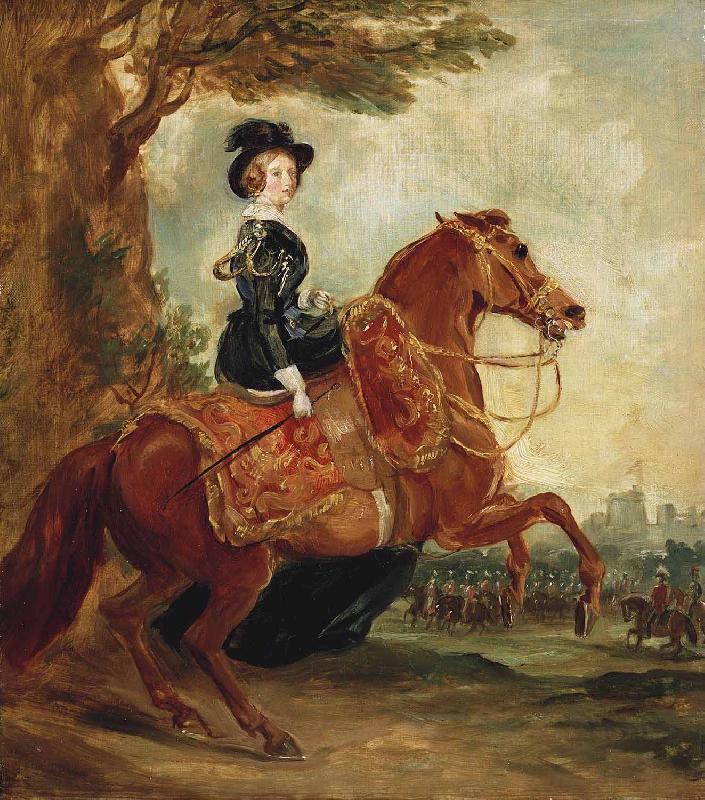 Francis Grant Portrait of Queen Victoria on horseback oil painting image